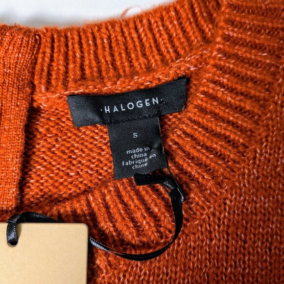 HALOGEN Women's Long Sleeve Crew Neck Knit Sweater  Size S  Burnt Orange NWT - Picture 7 of 8
